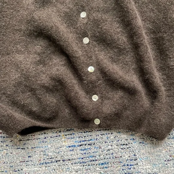 American Vintage Brown Melange Coffee Vitow Cardigan Sweater NWT - Picture 7 of 7